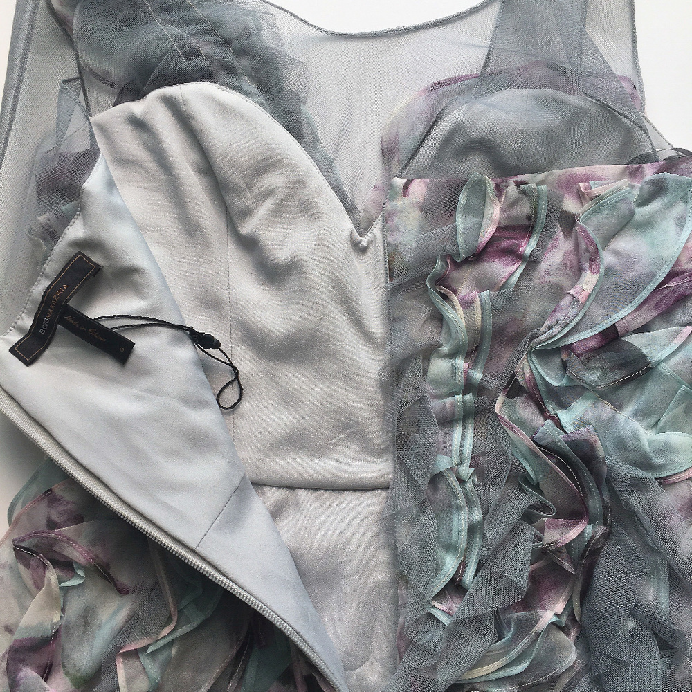 BCBGMAXAZRIA EVA Organza Ruffle Dress - Picture 5 of 8